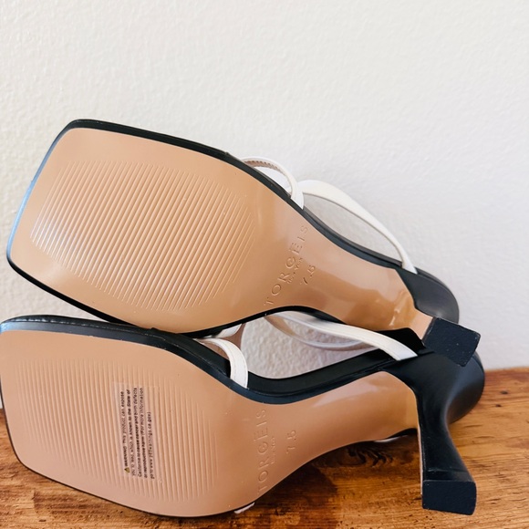 Torgeis Aconite Black & White Heeled Dress Sandals - Picture 5 of 7